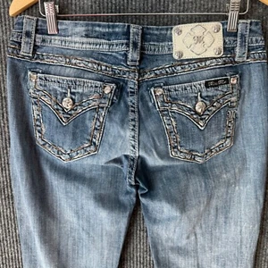 Miss Me Womens Jeans 30 Bootcut Light Wash Y2K Bling Western Cowgirl Rodeo Denim - Picture 1 of 11