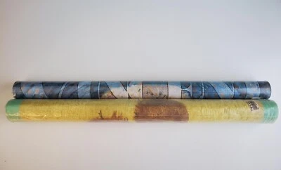 Póster vintage de exposición Vincent Van Gogh AIC girasoles con borde turquesa... Foto 1 de 4