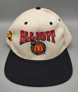 VINTAGE 1995 Nascar Bill Elliott Hat Cap Mens Snap Back Racing McDonalds 94 NWOT - Picture 1 of 6
