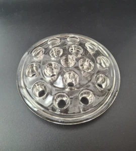 Vintage XL Clear Glass Flower Frog 16-Hole Round Floral Arranger 5” Diameter - Picture 1 of 6