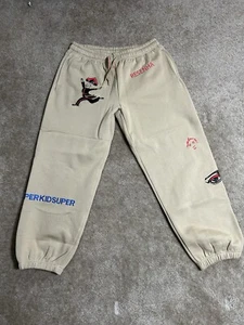 KidSuper Studios Men's Tan Cotton Embroidered Sweatpants Size XXL - Picture 1 of 3