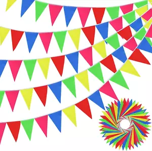 1640 Ft Pennant Banner Flags Multicolor Bunting Triangle Flags Reusable Rainbow - Picture 1 of 6
