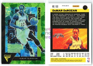 2020-21 Panini Flux DEMAR DEROZAN GREEN CRACKED ICE PRIZM #160 FANATICS Spurs