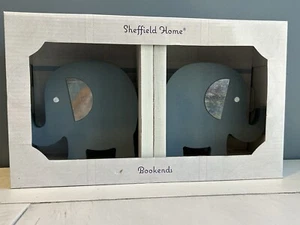 Sheffield Home Blue Elephant bookends NEW !! - Picture 1 of 7