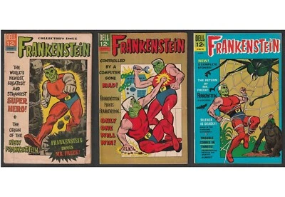 Dell FRANKENSTEIN No. 2 3 4 (1966) Complete Set! Super Hero Set! Foto 1 de 4