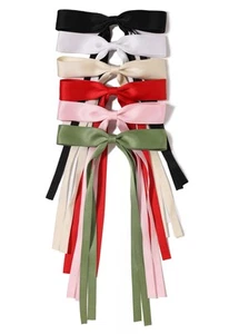 Tassel Hair Bow Clips - Ribbon Barrettes and Metal Bows for Women - 6pcs Hair... - Picture 1 of 8