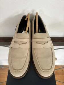 COLE HAAN Fleming Penny Loafers Grand OS Slip On Shoes Men 8 M Stone Suede - Picture 1 of 10