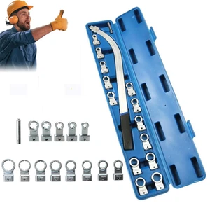 15 Pcs Portable Replaceable Head Belt Wrenches Set,Universal Auxiliary Belt Tool - Foto 1 di 13