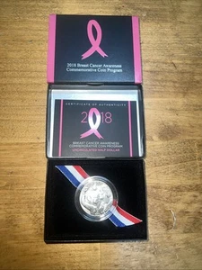 2018-D Breast Cancer Awareness Commemorative Clad Uncirculated Half Dollar - OGP - Picture 1 of 1