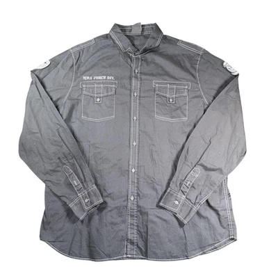 MMA Elite рубашка мужская 2XL черный военный нашивка на пуговицах группы воротник повседневный - Изображение 1 из 4