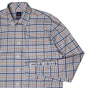 Johnnie-O Shirt Mens L Gulf Blue Plaid Prep-Formance Mccoy Performance Casual - Picture 1 of 10