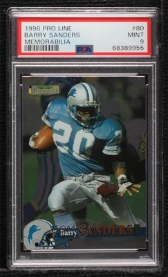 1996 Pro Line II Memorabilia Barry Sanders #80 PSA 9 MINT HOF - Image 1 of 2