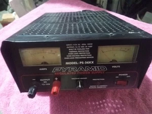 Pyramid PS-36KX 115V AC do 12V-15V DC 35A Podwójny miernik Zasilacz CB HAM Radio - Zdjęcie 1 z 6