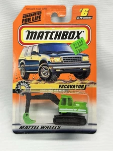 Matchbox Green Excavator 1997 With Moving Parts #6 Of #75 New Sealed - Picture 1 of 7