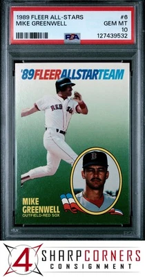 Fleer All-Stars #6 1989 Mike Greenwell Red Sox PSA 10 Foto 1 de 3