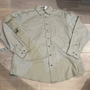 HARRITON HERREN LARGE HELLBRAUN LANGARM GEKNÖPFTES HEMD NEU OHNE ETIKETT - Bild 1 von 6