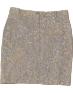 VINTAGE Womens High Waist Pencil Skirt IT 46 Large W30  Blue Animal Print BT11 - Picture 1 of 3