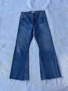 Re/Done Levi Womens 26 Inseam 29" High Rise Jeans Dark Wash Leadra Wide Leg Jean - Picture 1 of 3