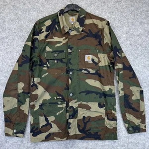 Carhartt Michigan chore coat jacket size large men’s camouflage Rare Button Up - Picture 1 of 11