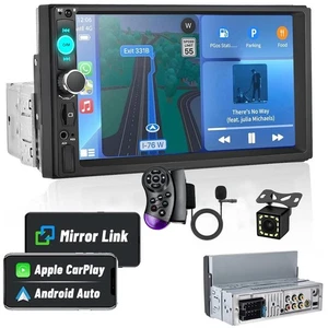 Radio estéreo para automóvil con pantalla táctil de 7" Bluetooth Apple Carplay Android reproductor de FM automático - Imagen 1 de 13