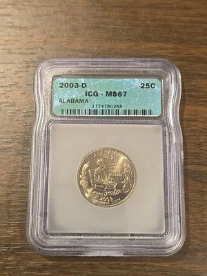 2003 D ICG MS67 Alabama AL State Quarter - Image 1 of 2