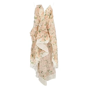 Zimmermann Natura Asymmetric Floral-Print Maxi Dress in Multicolor Linen - Picture 1 of 3