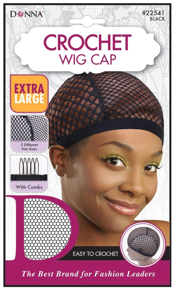 DONNA XL Crochet Wig Cap with Combs – Extra Large Net for