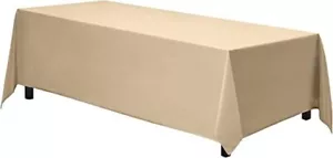 Gee Di Moda Rectangular Tablecloth 8 ft Table 90" x 156"- Beige Polyester NEW - Picture 1 of 2