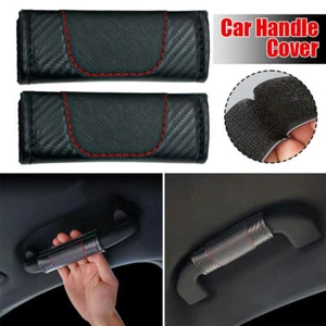 2x Car Interior Door Handle Cover Roof Handrail Armrest Handle Protector Black - Picture 1 of 11