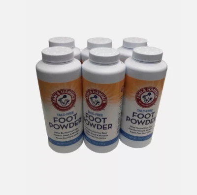 6 Arm & Hammer Talc-Free Foot Powder Odor Control Corn Starch 5.0 oz Ea *SPECIAL
