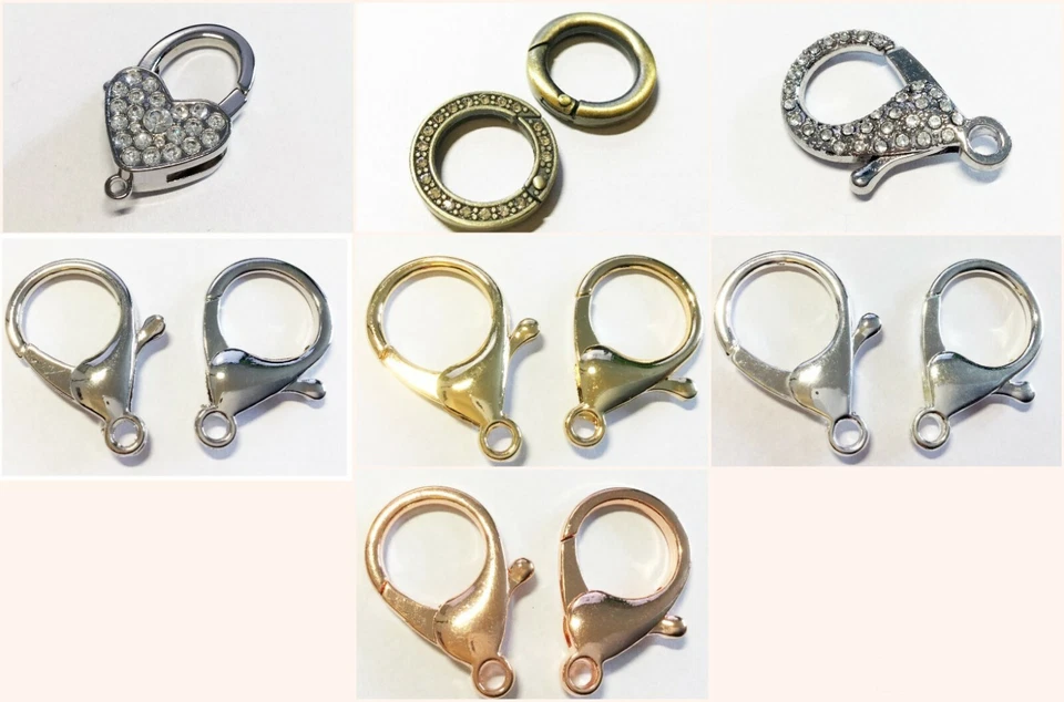 23-40mm XL Karabiner Verschluss Strass Herz versch. Modelle - Bild 1 von 1