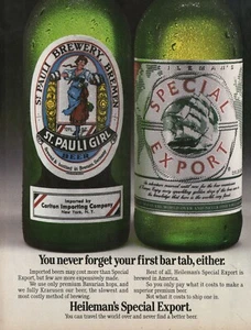 1986 Vintage ST. PAULI GIRL & HEILEMAN'S Special Export Beer Breweriana Print Ad - Bild 1 von 1
