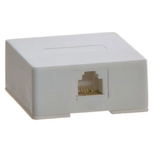 1 port telefon telefon pudełko do montażu powierzchniowego gniazdo płyty ściennej RJ12 RJ11 6P6C biały - Zdjęcie 1 z 3