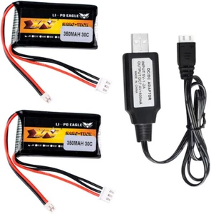 2 piezas enchufe de batería Lipo 7,4 V 350mah 30C PH2,0 para camión de pasajeros SCX24 90081 C10 1/24 - Imagen 1 de 7