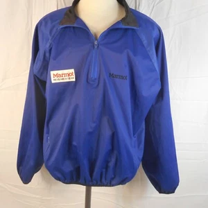 Marmot Mens Quarter Zip Wind Breaker "Marmot Research Team" Patch Blue Size L - Picture 1 of 9