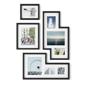 Umbra Mingle Photo Frame Gallery Set of 4 Picture Frame Natural Black Wood - Picture 1 of 12