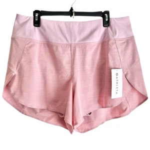 Athleta Running Shorts Womens Size 1X Pink Brief Lined Zip Pocket NWT Flat Waist - Picture 1 of 12