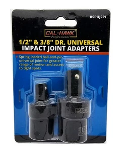 2pc Universal Impact Joint Set 3/8" & 1/2" DR. CR-MO Ball Type Swivel Socket - Picture 1 of 1