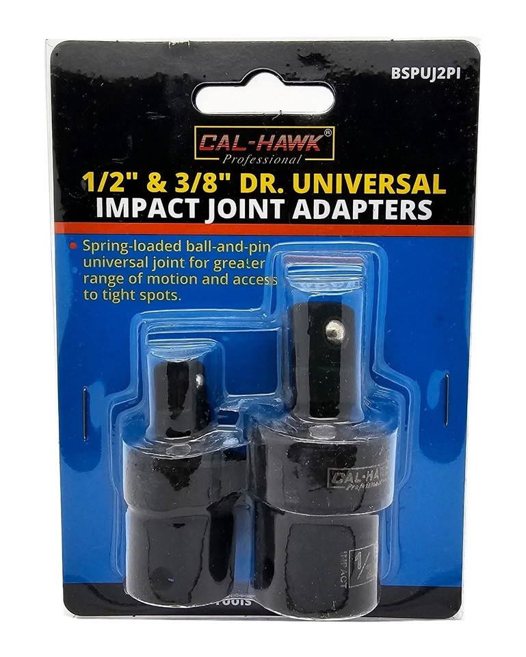2pc Universal Impact Joint Set 3/8" & 1/2" DR. CR-MO Ball Type Swivel Socket - Image 1 of 1