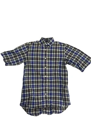 THEORY Womens Top Small Purple Blue Plaid Button Up Shirt Small - Image 1 of 4