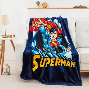 Superman Hero Burst Silk Touch DC Comics Throw Blanket - Picture 1 of 2