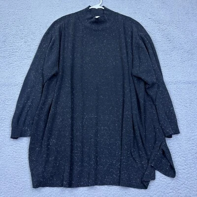 Suéter túnica J.Jill cuello falso para mujer 4X gris mezcla de seda moteada plus LEER Foto 1 de 4