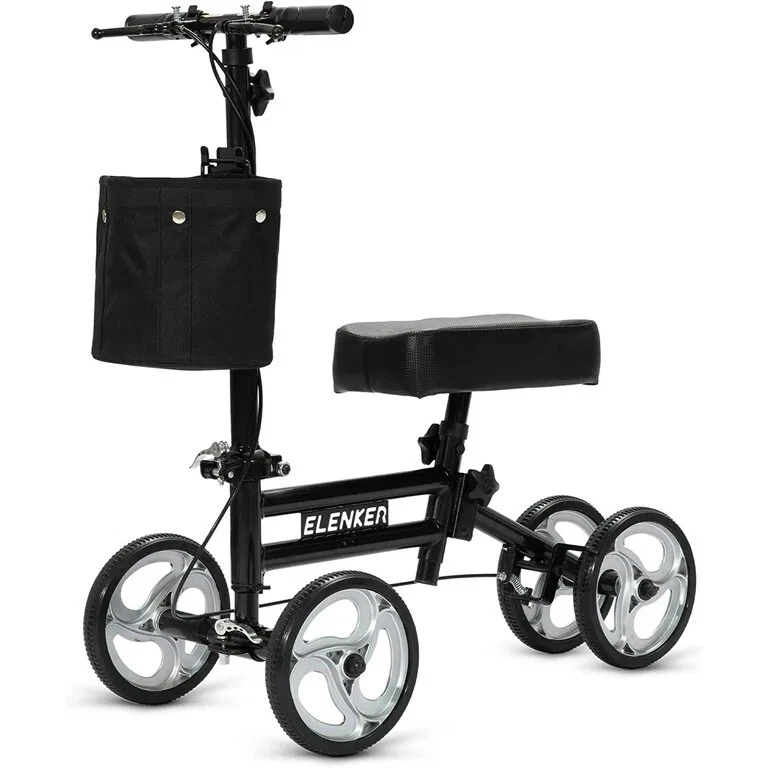 Elenker Knee Walker Steerable Medical Scooter Black - Image 1 of 1
