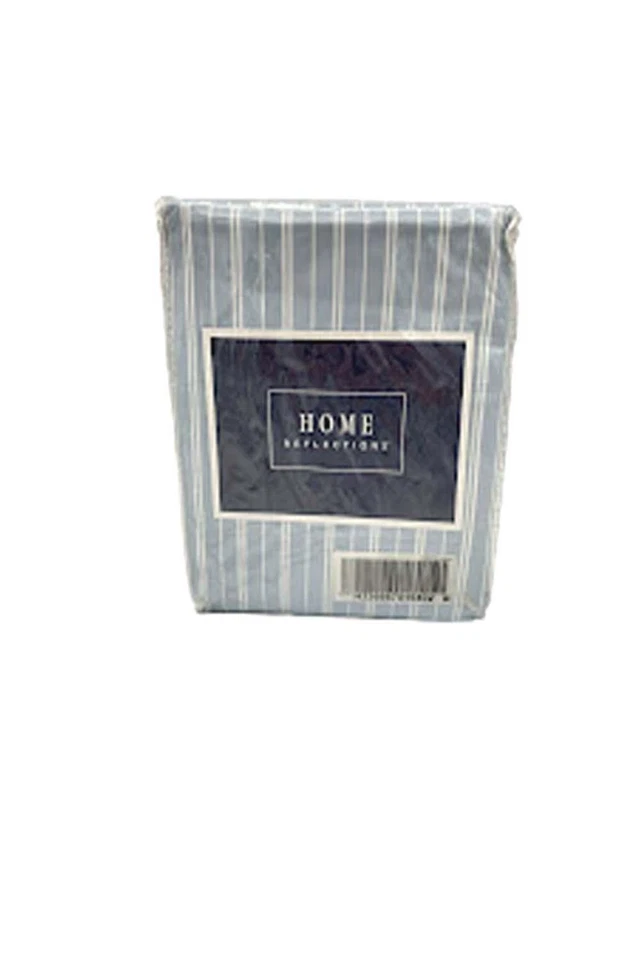 Juego de sábanas de satén de algodón Home Reflections 400TC a rayas azules Foto 1 de 1