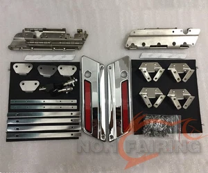 Chrome Lids Latch Set Cover Fit for Harley-Davidson Saddlebag Latch Hardware Kit - Foto 1 di 7