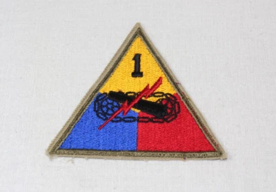 RARE WWII US Army 1st Armored Armor Division Tank GEMSCO Patch - Image 1 of 2
