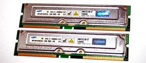 512 MB 184-pin RDRAM Kit (2x256MB) Rambus ECC 800MHz 2x Samsung MR16R1628AF0-CK8 - Photo 1/2