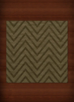 Green Transitional Hand Hooked Stripes Chevrons Zig Zags Area Rug Striped DV4 - Image 1 of 2