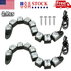 2PCS Navigation 9 LED Marine Bow Boat 12V Yacht Pontoon Bright Lights White - Picture 1 of 11
