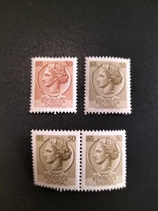 Italia Repubblica SERIE SIRACUSANA 50 Lire Turrita con Filigrana Stelle Rari - Foto 1 di 3